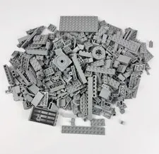 Genuine LEGO Light Bluish Gray Bulk Lot 400g Mixed Bricks Plates Parts Pieces