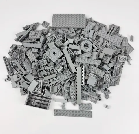 Genuine LEGO Light Bluish Gray Bulk Lot 400g Mixed Bricks Plates Parts Pieces