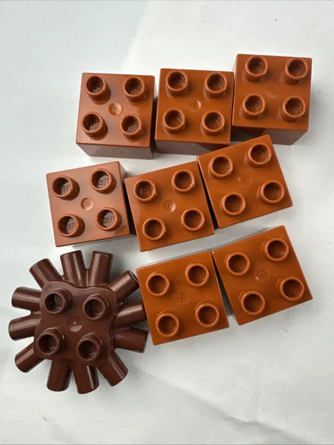 Lego Duplo Block Brown 2X2 Brick 8 Block + 1 Camp Fire? Replacement