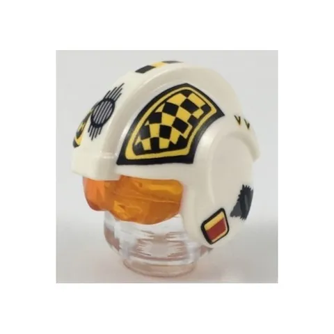 LEGO - Minifig, Helmet Rebel Pilot w/ Trans-Orange Visor & Checkered Pattern