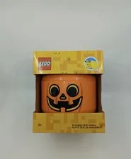 Lego Storage Head Pumpkin Skull Small New in-box Halloween Jack-o-lantern