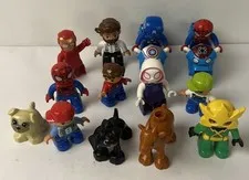 12x Lego Duplo Minifigures Lot Marvel Superhero Spider-Man Iron Man Ghost-Spider