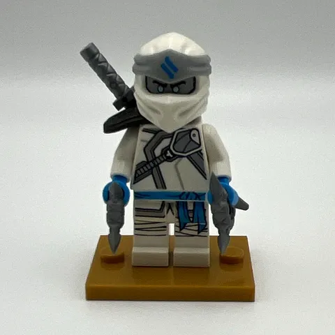 LEGO NINJAGO Zane Minifigure w/ Sword & Accessories: njo0537