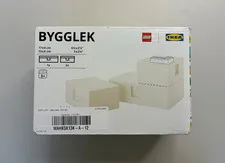LNIB LEGO IKEA - BYGGLEK Boxes w/Lids (2020) - 3-Box Set for Buildable Storage