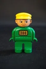 Duplo Figure - Male Zoo Keeper - Minifig Number: [4555PB079] Set: [1673-1]