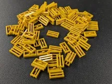 Lego 100x New Pearl Gold Tile, Modified 1 x 2 Grille # 2412b Lot Bulk MOC