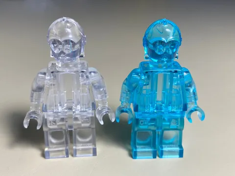 LEGO STAR WARS Minifigures Lot of 2 C-3PO Monochrome Trans Clear RARE!