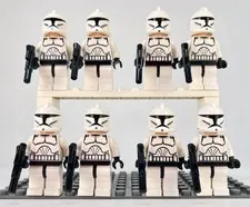 LEGO Star Wars Clone Trooper Lot of 8 Minifigures sw0201 Phase 1 w/ Blasters