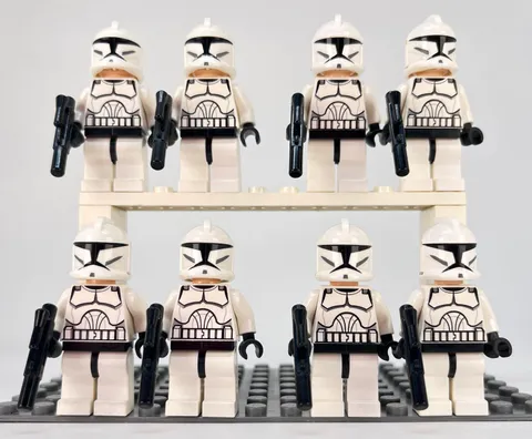 LEGO Star Wars Clone Trooper Lot of 8 Minifigures sw0201 Phase 1 w/ Blasters