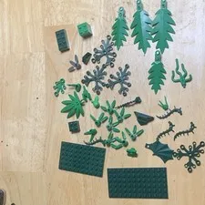 LEGO Green Plant & Flower Pieces Bulk Lot Plastic Foliage Parts Assorted