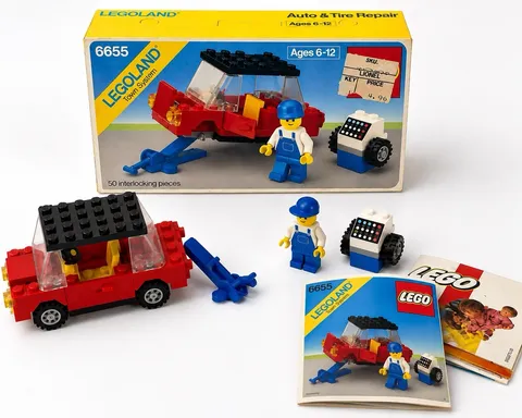 Vintage 1984 LEGO 6655 Auto & Tire Repair Box Instructions Near Complete