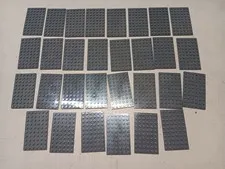 LEGO BULK LOT 30 DARK BLUISH GRAY FLAT PLATE 6X10 #3033