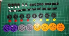 100 piece Lot Lego Wheels Tires Tyres and Axles Car Vehicle Transport Aircraft