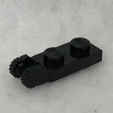 LEGO 44302a Black Hinge Plate 1 x 2 Locking W/ 2 Fingers on End & 9 Teeth (x1)