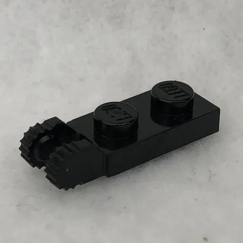 LEGO 44302a Black Hinge Plate 1 x 2 Locking W/ 2 Fingers on End & 9 Teeth (x1)