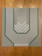 Lego Base Plate 6100 - Grey With 3 Driveways - 32x32 Stud