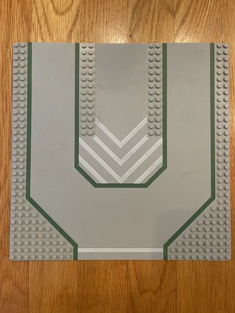 Lego Base Plate 6100 - Grey With 3 Driveways - 32x32 Stud