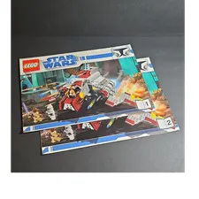 LEGO Star Wars Republic Attack Shuttle 8019 Illustrated Manual Booklets Multili…