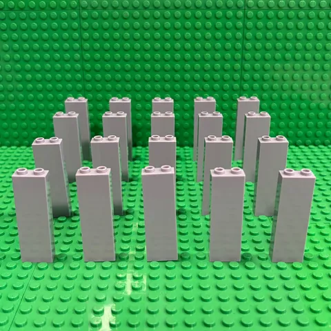 Lego 2454 Block Wall Brick Pillar Columns 1x2x5 (Pack of 20) : Light Bluish Gray
