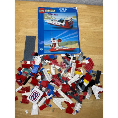 Vintage LEGO System Model Team Sea Jet 5521 Bricks and Instructions Lot 1993