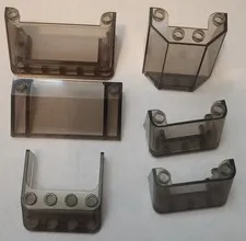(6) Assorted LEGO Trans-black Windshields 