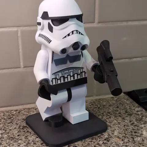 LEGO Star Wars Stormtrooper Minifigure w/ Blaster & Display Base