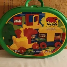 LEGO DUPLO Train 2346 Trains Set 51 Pieces Green Carry Case Age 1.5-5
