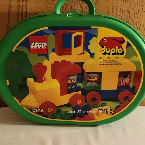LEGO DUPLO Train 2346 Trains Set 51 Pieces Green Carry Case Age 1.5-5