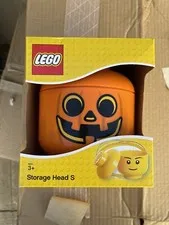 NEW LEGO Small Storage Head Container Pumpkin Halloween Jack O Latern Kids