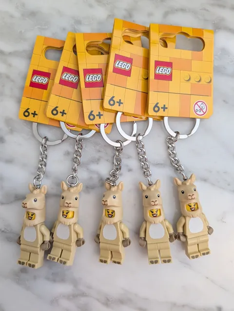 Lot of 5 Five LEGO Llama Girl Minifigure Keychain 854081 Brand New NWT
