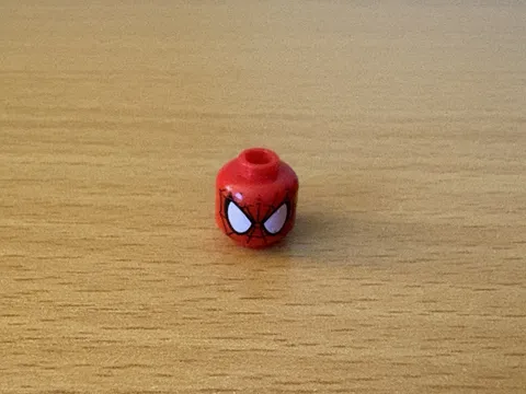 LEGO Minifigure Head Spider-Man Marvel Superheroes Red Printed Plastic Part