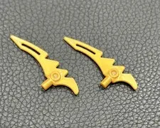 Lego Parts 98141 Lot 2 Minifigure Weapon Crescent Blade Serrated With Bar