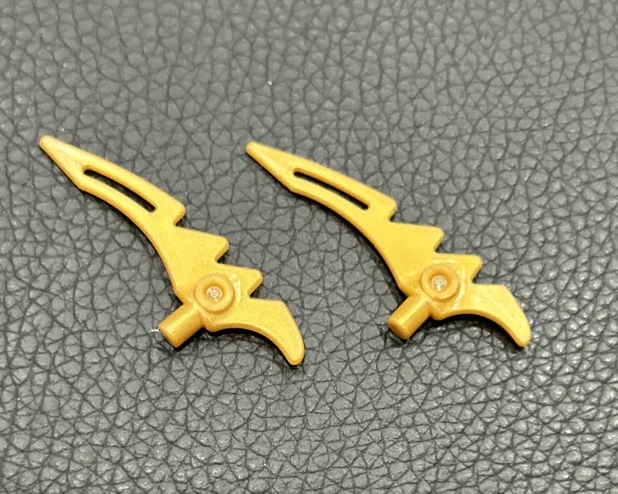 Lego Parts 98141 Lot 2 Minifigure Weapon Crescent Blade Serrated With Bar