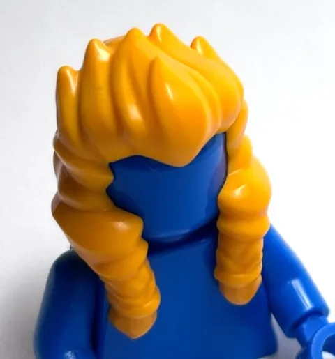 Lego - Minifigure Hair - Light Orange, Swept Back, Spiked, Over Shoulder