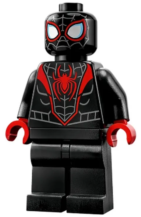 LEGO [No Color/Any Color] Spider-Man (Miles Morales) - Dark Bluish Gray Webbing