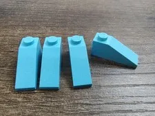 Lego 1x3 33 Slope Brick Lot 4 Medium Azure Pieces Replacement Part #4286