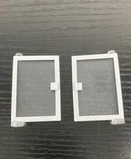 LEGO Light Bluish Gray DOOR 1x4x5 Right + Left Trans-Clear Glass 10182 10190