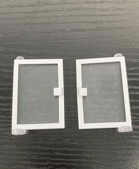 LEGO Light Bluish Gray DOOR 1x4x5 Right + Left Trans-Clear Glass 10182 10190
