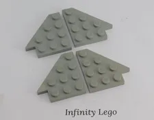 2 Pair LEGO Vintage Old Light Grey Plate Wing 4 x 4 Left & Right Wedge 3935 3936