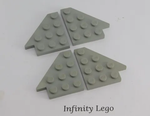2 Pair LEGO Vintage Old Light Grey Plate Wing 4 x 4 Left & Right Wedge 3935 3936