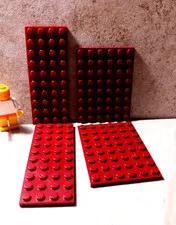LEGO Assorted Plate DARK RED Set Lot of 4 Plates size Baseplate Build On Base