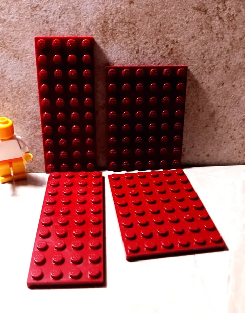 LEGO Assorted Plate DARK RED Set Lot of 4 Plates size Baseplate Build On Base