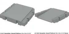 LEGO Pieces #2617 Raised Platform + #2642 Raised Platform Ramp (16 x 16 x 2 1/3)