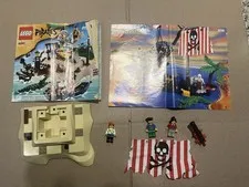 Lego Pirates 6241 And 6296 Instruction Manuals, Minifigures, Flag, Baseplate
