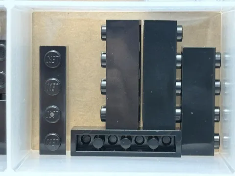 LEGO Parts - Black Brick 1 x 4 - No 3010 - QTY 5