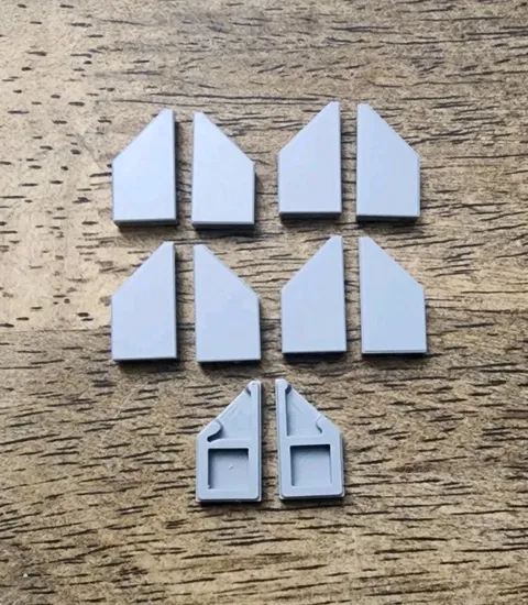 LEGO Light Bluish Gray Tile, 1 x 2 Wedge Left QTY 10. 5091, 5092, 5 Each.