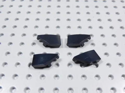 LEGO Lot of 4 Black 2x1 Wedge Curved Slopes Left & Right BE