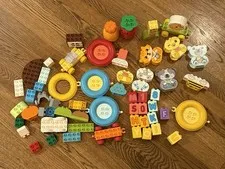 Lego Duplo Bricks Lot of Miscellaneous and Character Faced Duplo Bricks 2 lbs.