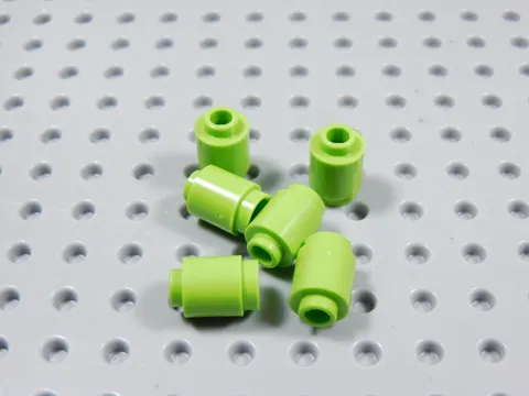LEGO Lot of 6 Lime Green Round 1x1 Bricks w/ Open Center BM