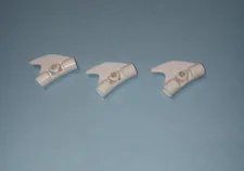 3 White Lego 87745 Technic Curved Connector with Fin Atlantis Hero Factory Chima